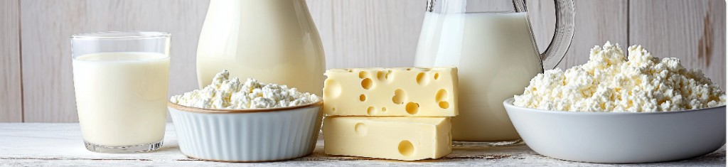 Молочные продукты: молоко, творог, сыр